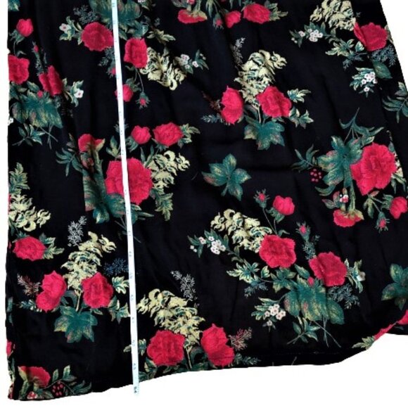 Vintage 90s early 00s dark rose florals maxi fitted dress - Picture 7 of 15